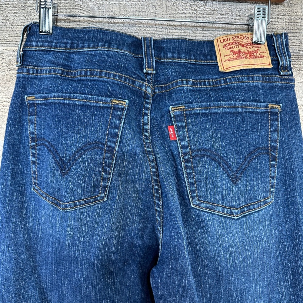 Levis 512 Perfectly Slimming Bootcut Jeans Womens 8S Dark Wash Blue Denim - Picture 4 of 6